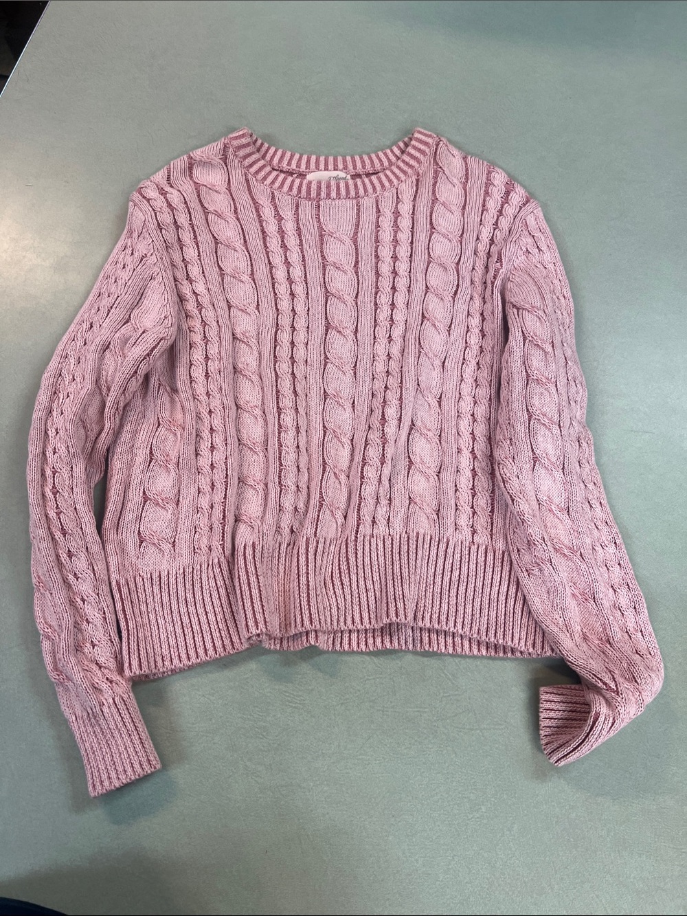 Classic Cable Knit Sweater - Pink